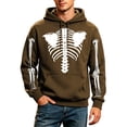 thumbnail image 4 of Unisex Halloween Skeleton Bone Print Hoodie, Full Arm & Torso Skeletal Graphic Pullover Hooded Sweatshirt for Halloween Party, 4 of 4