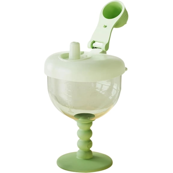 Wine Sippy Cup With Lid, 6oz Champagne Goblet Design Cup, Cute Leak-proof Travel Straw Milk Bottle for Over 1 Year