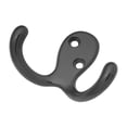 thumbnail image 2 of 2PK Hickory Hardwar Black  2-13/16" Wide Double Prong Wall Mount Bath Robe Towel Coat Utility Hook, 2 of 2