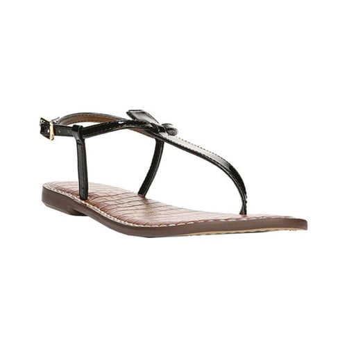 black patent thong sandals