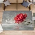 thumbnail image 2 of Red Rose Rug 5x8 - Modern Floral Area Rugs for Living Room, 5x8 Rug, 3D Roses Washable Rugs for Bedroom, Romantic Decor Carpet, Aesthetics Carpet - Valentine's Day Home Decor Gifts for Women, 2 of 4