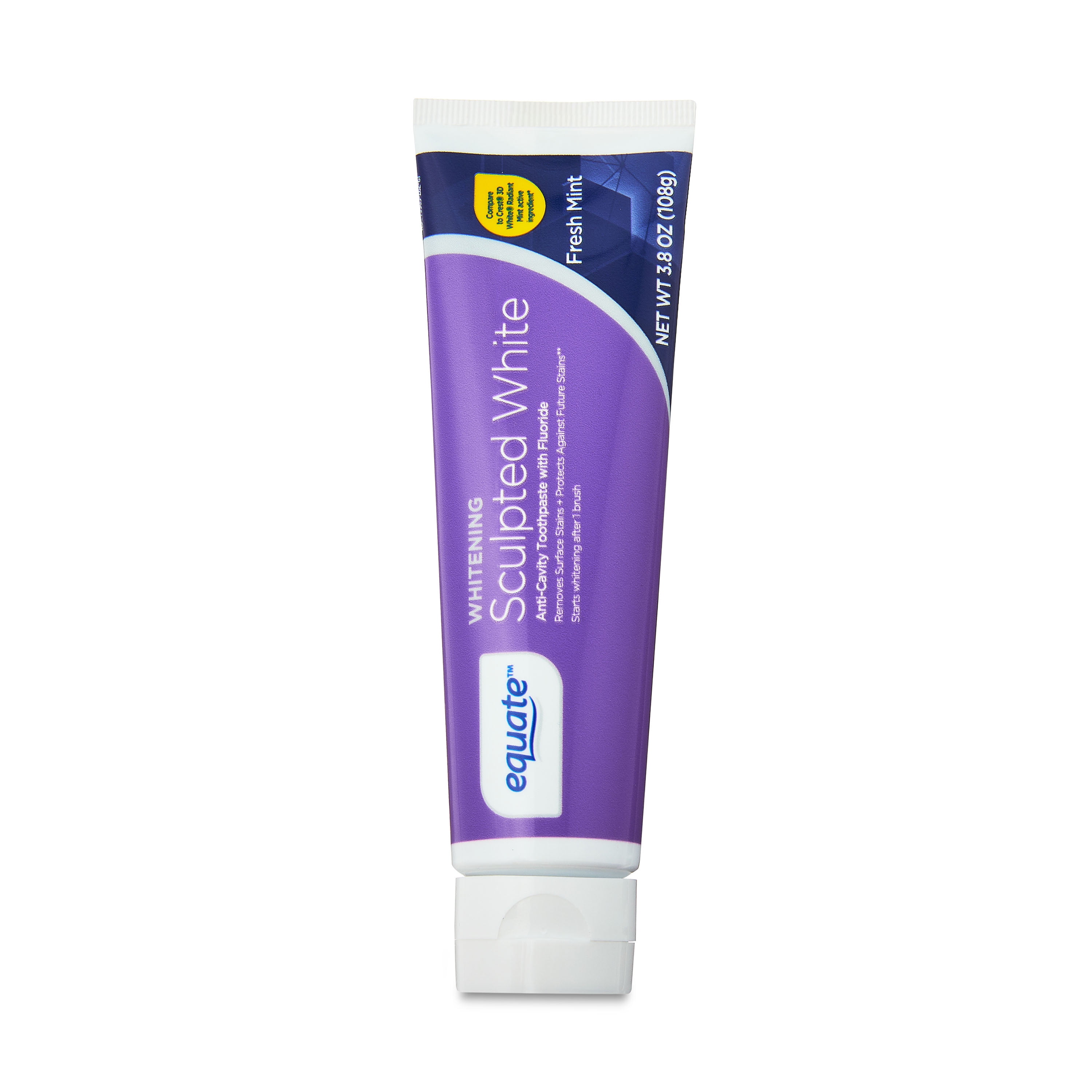 Equate Whitening Sculpted White Toothpaste, Fresh Mint, 3.8 oz