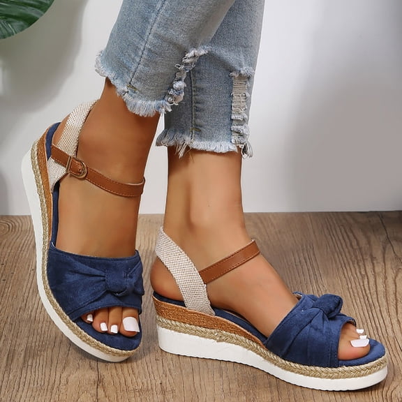 CAICJ98 Walking Shoes Women Women's Travel Flat Sandal cork slippers flat-bottomed couples beach shoes outdoor straps,Blue