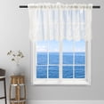 thumbnail image 1 of Lace Cafe Kitchen Ruffle Window Drape Valance Semi Transparent Voile Curtains Window Treatment, 1 of 8
