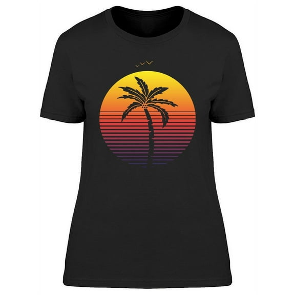 80s Retro Sunset T-Shirt Women -Image by Shutterstock, Female Large