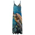 thumbnail image 4 of Nautical Green Sea Turtles Sleeveless Dress Woman Fashion Long Dresses Women's Summer Suit Dress Summer 2025 Women, 4 of 7
