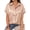 Toffee, variant on Button Shirt for Women Satin Blouse Short Rolled Sleeve Black Summer Top Casual Business Shirts Clothes Size XL
