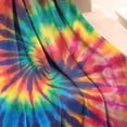 thumbnail image 3 of Colorful Rainbow Tie Dye Spiral Pattern Blanket,Comfortable Soft Flannel Throw Blanket,All Season,Warm Lightweight Blankets for Sofa Bed Couch Living Room Chair,50"x60", 3 of 4