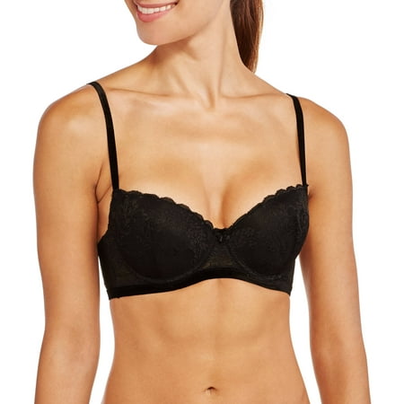Demi Bra lightly padded with Lace and Velvet Trim