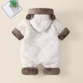 thumbnail image 4 of asjyhkr Fleece Hooded Rompers for Boys Girls Comfy Puffer Thick Warm Coat Fall Winter Soft Casual Jumpsuit for Kids(12-18 Months,White), 4 of 8