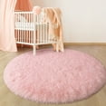 thumbnail image 5 of KIXINWA Pink Round Rug for Girls Bedroom, Fluffy Circle Rug for Kids Room, 4x4 Feet Fuzzy Circular Rug, Soft Plush Area Rug for Bedroom, Non Slip Shaggy Living Room Rug, Nursery Dorm Cute Small Rug, 5 of 6