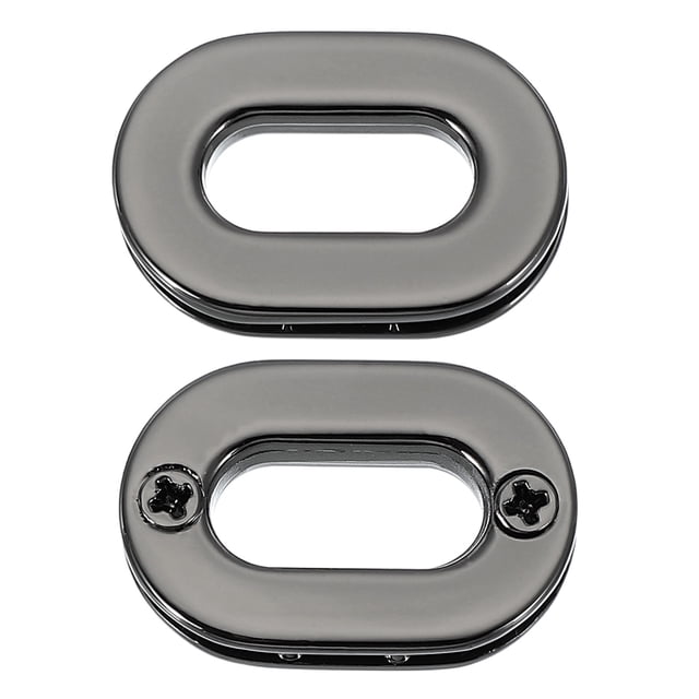 Uxcell 2Pcs Ojetes Atornillados, Ojetes Ovalados de Aleación de 5/8 pulgadas para Bolsas, Cortinas y Reemplazo de Ropa de Cuero, Negro Pistola