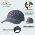 thumbnail image 2 of Pacific Brim Classic Baseball Cap Cotton Adjustable Dad Hat, Smile (Unisex), 2 of 7