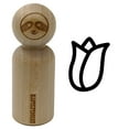 thumbnail image 1 of Flower Bud Outline Rubber Stamp for Scrapbooking Crafting Stamping - Small 3/4 Inch, 1 of 7