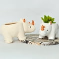 thumbnail image 5 of White Ceramic Flower Pot for Small Desk or Window Decor Ideal for Planting Succulents 4.5 Inches, 5 of 6