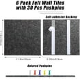 thumbnail image 2 of Hapric Large Cork Board 36" x 24", 6 Pack Black Felt Wall Tiles with 30 Pcs Pushpins for Walls Office, 2 of 7