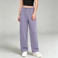 thumbnail image 2 of Kaemgyyd Women's Pajama Pants Elastic Waist Fleece Pj Bottoms Texture Loungewear Trousers Comfy Soft Straight Leg Pants（Purple,One Size）, 2 of 7