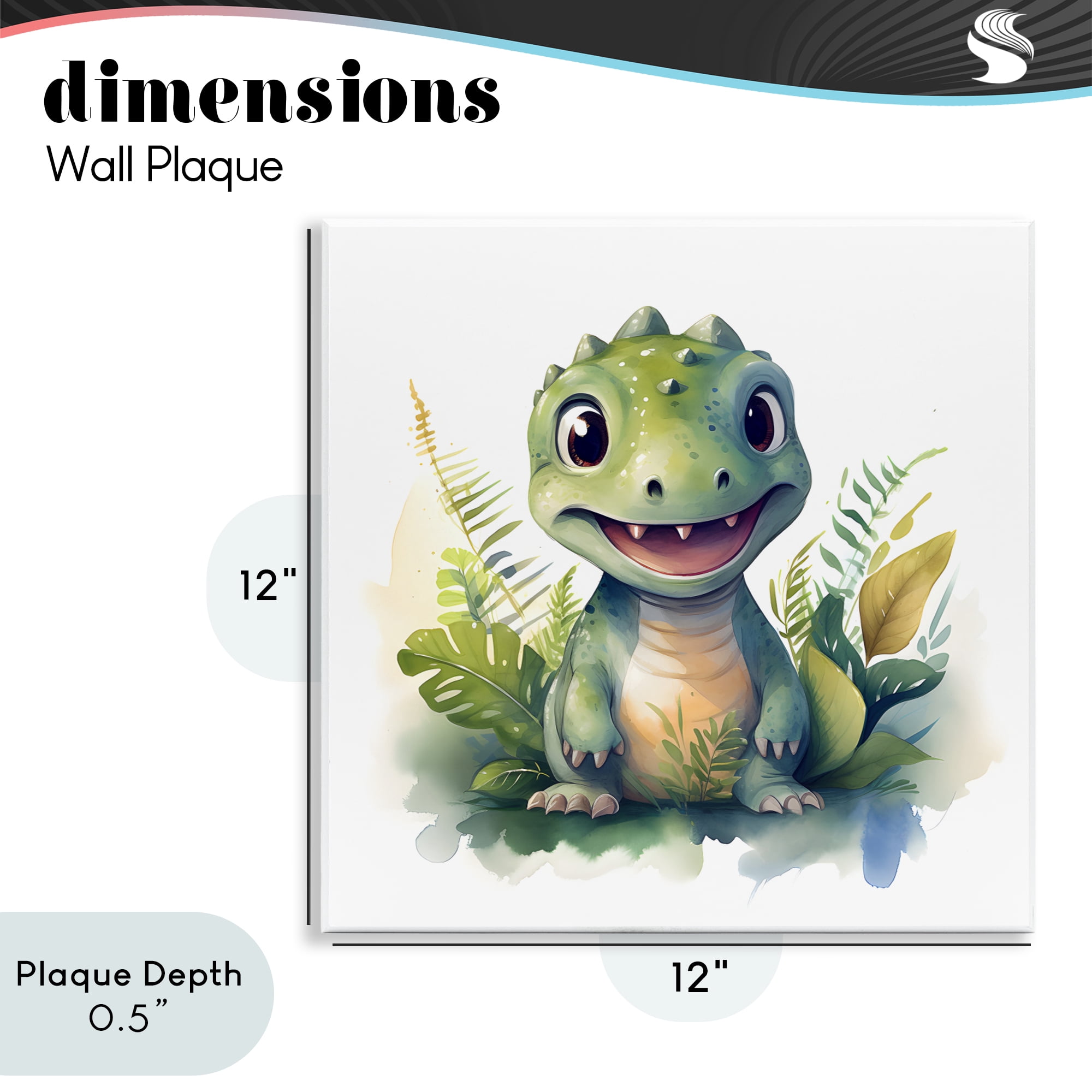 Stupell Industries Crafty Dino & Foliage Wall Plaque Art, design by Steve Hunziker