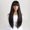 Black Borwn, variant on Nonivsa 26 in Women's Burgundy Long Straight Synthetic Wig with Blunt Bangs for Cosplay, Parties and Daily Wear