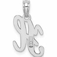thumbnail image 4 of 10K White Gold Polished H Script Initial Charm Made In United States 10k6422wh, 4 of 5