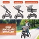thumbnail image 5 of Cochecito convertible 2 en 1 para bebé, carrito plegable reversible con capota, estructura de aluminio, arnés de 5 puntos para bebés y niños pequeños, gris, 5 of 7
