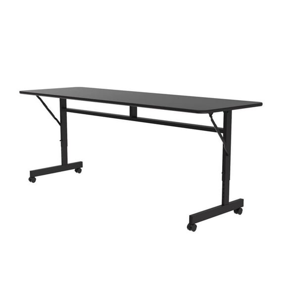 3/4" Thermal Fused Laminate Top Flip Top Table Black Wood Laminate
