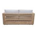 thumbnail image 2 of Benjara Neji 65" Sofa- Natural Brown Eucalyptus Wood Frame- Thick Cushioning, 2 of 6