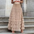 thumbnail image 1 of Falda de malla con volantes para mujer falda larga ajuste holgado estilo Sexy traje diario sencillo y, 1 of 9