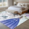thumbnail image 5 of Happy Birthday 5'x7' Area Rug, Purple Dress Crown Carriage Flowers Butterfly Washable Non-Slip Soft Rugs, Low-Pile Large Carpet for Living Room Bedroom Dining Room, Non-Shedding Accent Rug, 5 of 9