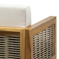 thumbnail image 4 of GDF Studio Allegra Outdoor Acacia Wood and Wicker Loveseat and Coffee Table Set with Cushions, Teak, Mixed Brown, Beige, 4 of 13