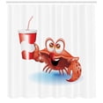 thumbnail image 3 of Ambesonne Crabs Shower Curtain, Thirsty Marine Animal, 69"Wx84"L, Vermilion White Blue, 3 of 3