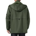 thumbnail image 3 of INSPIRE CHIC Men's Winter Warm Fleece Lined Thicken Hooded Work Parka Jacket XL Dark Green, 3 of 6