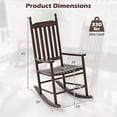 thumbnail image 3 of Costway Outdoor Wooden Rocking Chair with Solid Rocking Base Slatted Seat & Back Patio Brown, 3 of 9