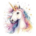 thumbnail image 2 of Adhesivo de pared con diseño colorido de unicornio arcoíris y fantasía, 2 of 2
