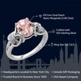 thumbnail image 2 of Gem Stone King 925 Sterling Silver Peach Nano Morganite Ring for Women (2.00 Cttw, Oval 9X7MM, Available in Size 5, 6, 7, 8, 9), 2 of 5