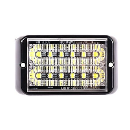 Abrams SAE Class-1 Bold (Amber/White) 36W - 12 LED Snow Plow Truck Vehicle LED Grille Light Head Surface Mount Strobe Warning Light