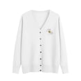 thumbnail image 2 of Hfnxid Cardigan Sweaters for Women Embroidered Button Down V-Neck Sweater Soft Lightweight Knit Coat Solid Casual Open Front Tops White XXXL, 2 of 6