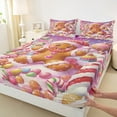 thumbnail image 3 of jejeloiu Christmaas Gingerbread Man Bed Sheets,Colorful Xmas Cabdy King Sheets,Cartoon Dessert Sheet Set For Girls Teens,Luxury Bedroom Decor,4-Piece, 3 of 7