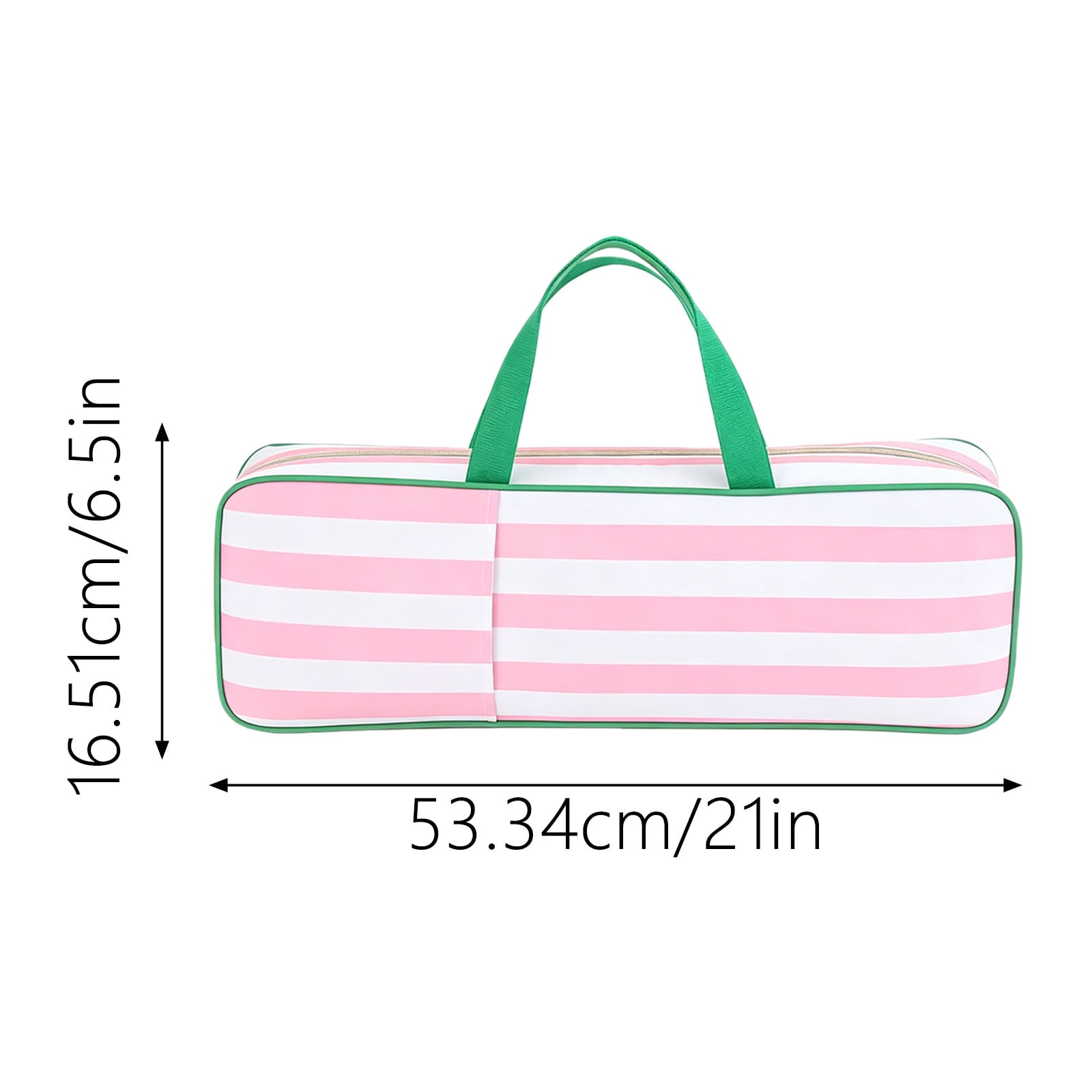 Portable Striped Mahjong Tote Bag, Zippered Storage Organizer with Handles, Mahjong Set Carrier for Travel, Game Nights and Home Storage