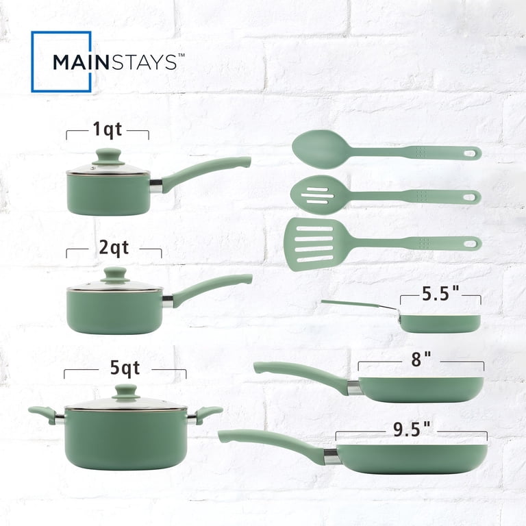 Mainstays 12-Piece Ceramic Aluminum Cookware Set photo 2