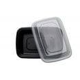 thumbnail image 1 of 28oz Black Rectangular Microwavable Container w/ Lids 150 units/pack, 1 of 1