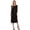Black, variant on Women's Relaxed Fit 3/4 Sleeve Round Neck Jersey Knit A-Line Solid Maxi Dress