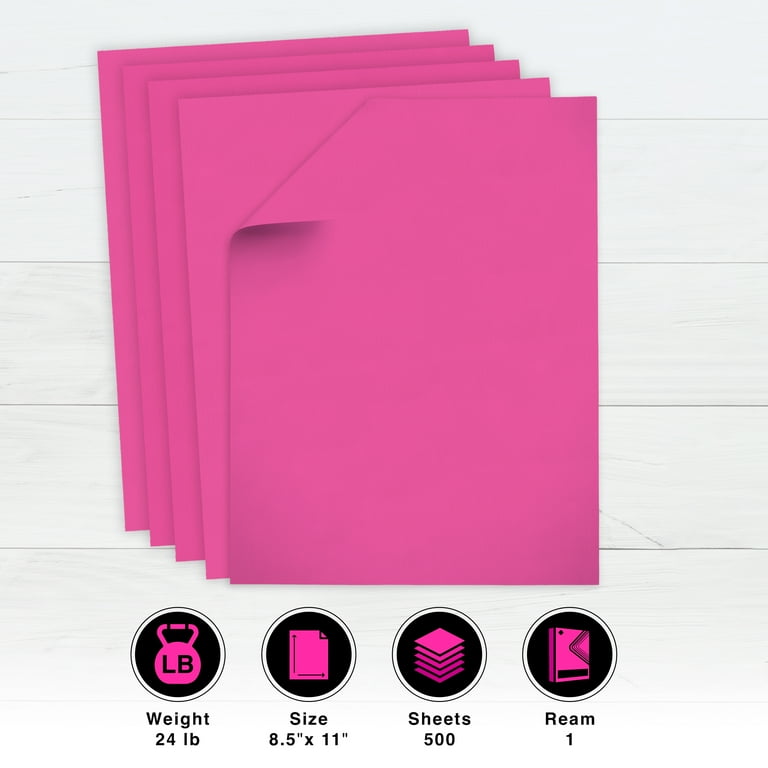 PrintWorks Bright Color Paper, Fuchsia Pink, 8.5 x 11, 24 lb