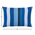 thumbnail image 4 of Casual Cushion Stripe Sunbrella® Fabric 1-Piece Outdoor Rectangle Throw Pillow, 19"W x 12"L, Milano Cobalt, 4 of 5