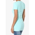 thumbnail image 4 of Women's & Juniors Basic Round Crew Neck Short Sleeve Stretch Cotton Spandex T-Shirts, 4 of 4
