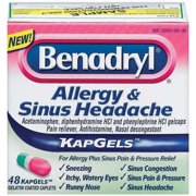 Benadryl Kapgels Gelatin Coated Caplets Allergy 48 pk