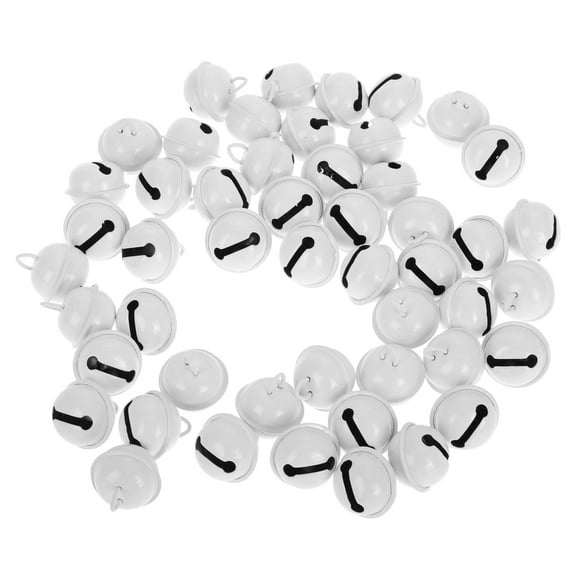 Uonlytech 50Pcs White Metal Jingle Bells for DIY Crafts Durable Iron Material with Crisp Loud Sound