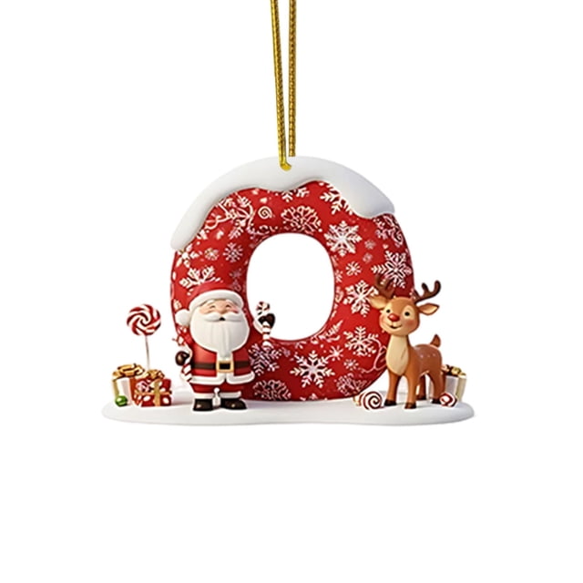 Christmas Tree Decorations Letter Pendants | 26 Alphabet Ornaments for DIY Holiday Crafts | Hanging Decorative Letters for Home Fireplace Window and Door Decor | Set of 26