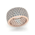 thumbnail image 2 of Natural 5.00Ct Round Cut Diamond Wide Pave Women's Anniversary Wedding Eternity Band Ring Solid 18k Rose Gold F VS2, 2 of 3