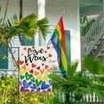thumbnail image 5 of Love Wins Rainbow Heart Garden Flag Double Sided, LGBTQ Gay Lesbian Decorative Yard Outdoor Home Pride Month Small Decor, LGBT Bisexual Pansexual Burlap Outside House Decoration 12.5 x 18, 5 of 6